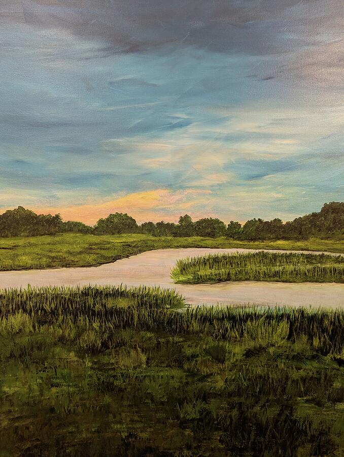 Lowcountry marsh art for sale: A Beautiful Marsh by Leslie Salvo Roberts, listed for $550